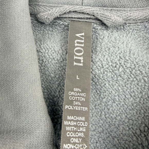 Vuori Womens Light Blue Quarter Zip Hooded Sweatshirt Organic Cotton Size XL - Picture 5 of 8